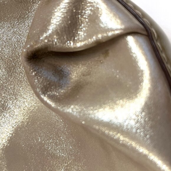 Coach - Vintage - Gold Shiny Large Hobo/ Shoulder Bag - Thick Gold Chain Accents - Picture 13 of 14